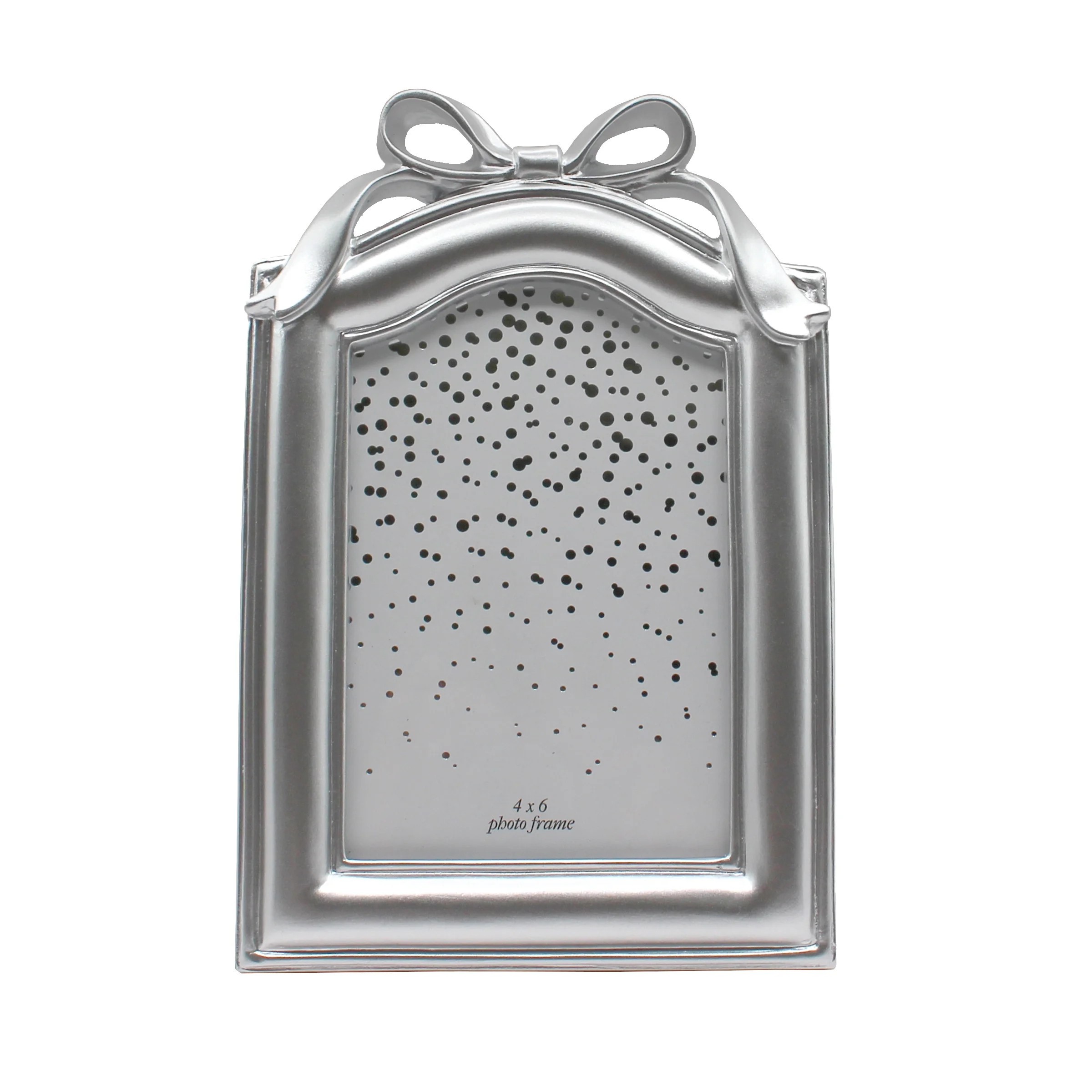 OneDesign Home 4x6 Silver Holiday Picture Frame with Bow | Elegant Tabletop Photo Frame for Home ... | Walmart (US)