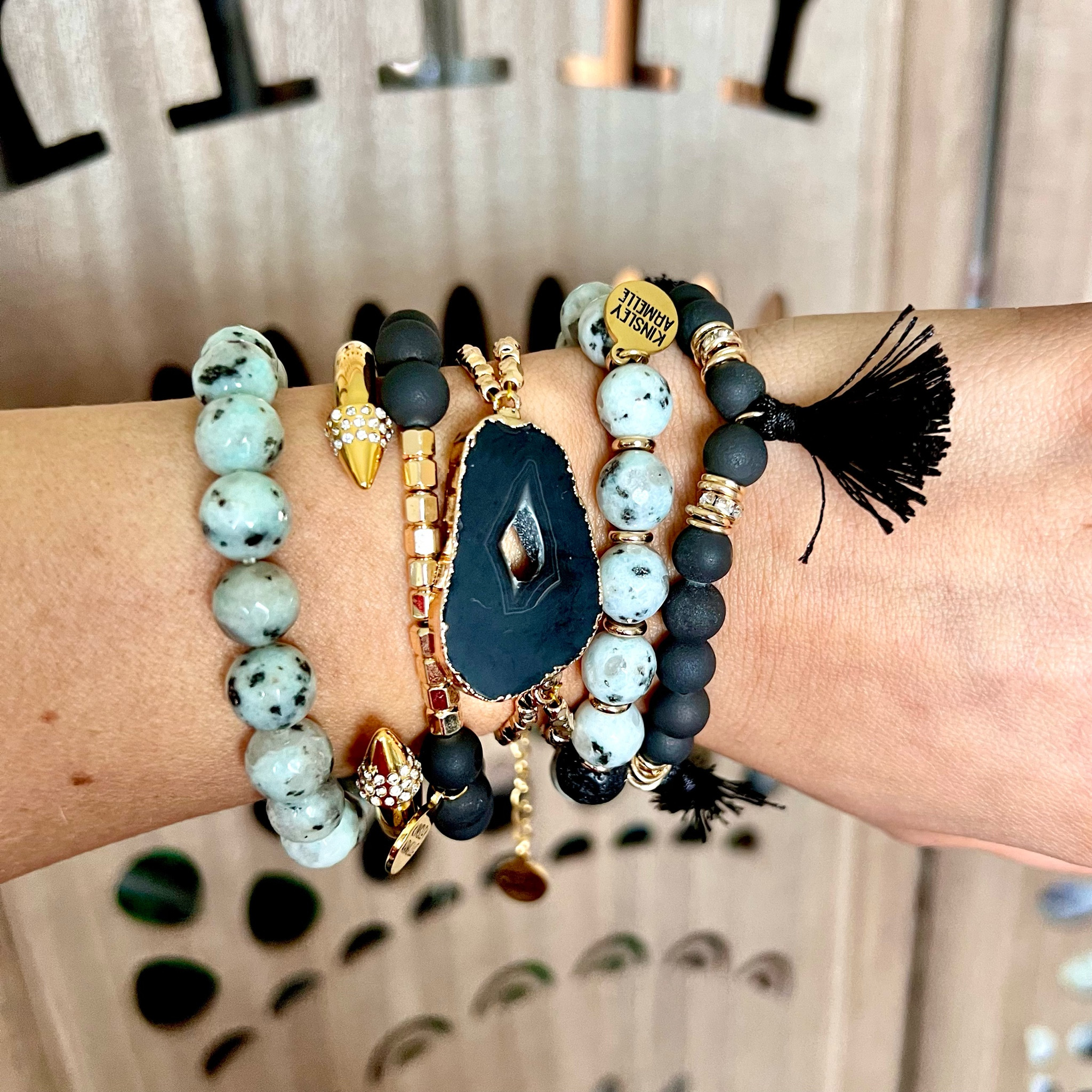 Natural Stone Bracelet Stack 
Agate 

#costumejewelry #jewelry #gold #silver #goldjewelry #goldjewelryideas #jewelrytrends #jewelryaddict #jewelrylover #jewelryforwomen #silverjewelry #necklace #bracelet #rings #earrings #accessories #trendyjewelry #goldnecklace #silvernecklace #goldbracelet #silverbracelet #goldearrings #silverearrings #goldrings #silverrings #goldaccessories #silveraccessories #pearl #pearls #affordablejewelry #budgetjewelry #layered #layering #layeringjewelry #beads #beaded #dainty #daintyjewelry #stacking #stackable #stackablejewelry #layerednecklaces #stackablebracelets #stackablerings #boho #bohostyle #bohojewelry #bohobracelets #bohonecklaces #statementjewelry #statementearrings #under50 #under100 #jewelryunder50 #jewelryunder100  #black #blacklook #blackoutfit #outfitwithblack #lookswithblack #blackoutfitinspo #blackoutfitinspiration #looksfeaturingblack 

#LTKFind #LTKunder50 #LTKunder100