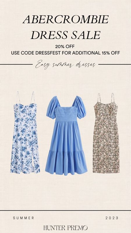 Abercrombie Dress Sale starts today! They have the best summer dresses or any occasion! 20% dresses with additional 15% off with code DRESSFEST

#LTKunder100 #LTKsalealert #LTKFind