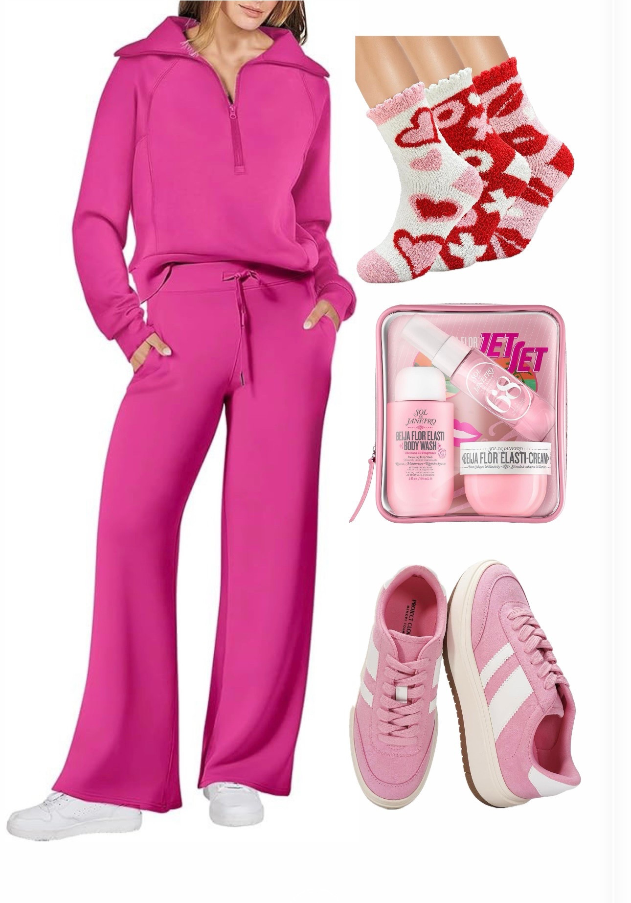 This would look adorable on Valentine’s Day, or any day. 

#valentinesday #loungewear #pink

#LTKSeasonal #LTKmomlife