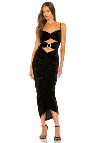 Ronny Kobo X REVOLVE Johanna Rhinestone Trim Dress in Black from Revolve.com | Revolve Clothing (Global)