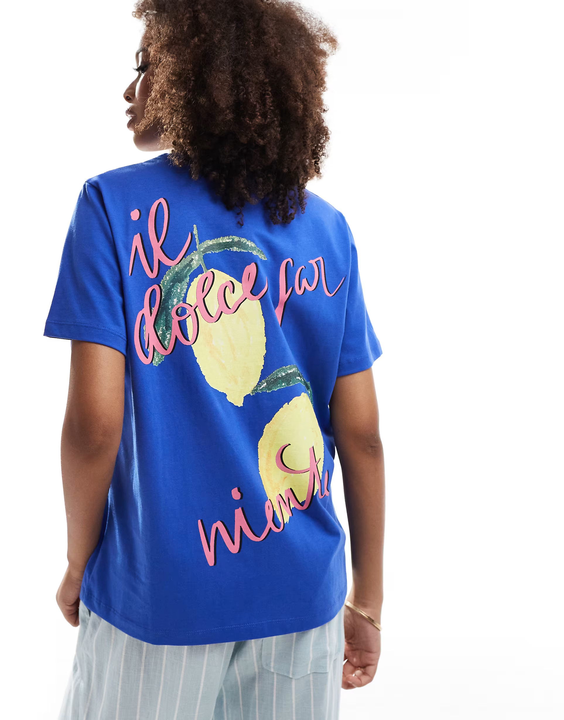 ASOS DESIGN regular fit t-shirt with lemon graphic in blue | ASOS (Global)