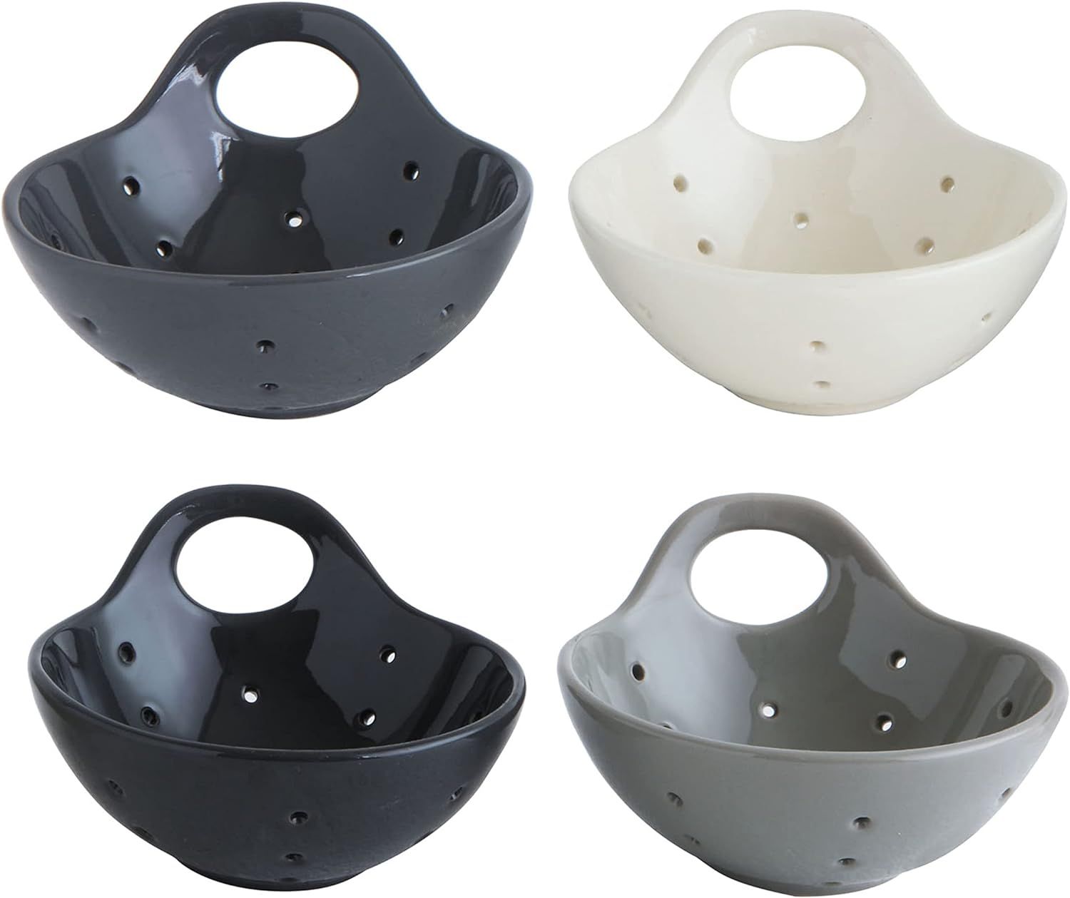 Creative Co-Op Round Stoneware (Set of 4 Colors) Berry Bowls, L x W x H, Multi | Amazon (US)
