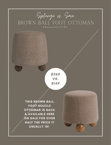Save on this beautiful brown textured ottoman with cute wooden ball foot detail! 

#LTKsalealert #LTKhome #LTKstyletip