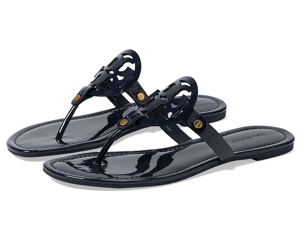 Tory Burch Miller Sandal Women's Shoes Perfect Navy: 9.5 M, Leather | Zappos.com