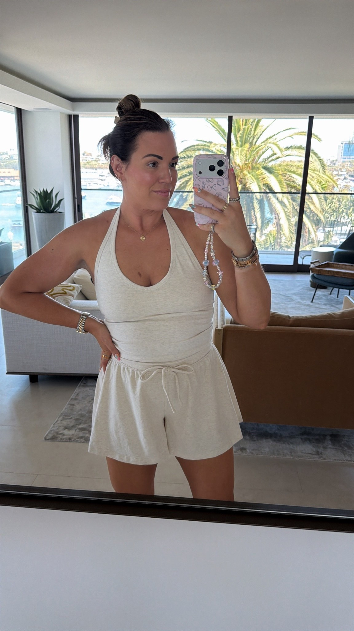 curvy midsize comfy lounge set! wearing size large in halter top and medium in flowy shorts

#LTKSeasonal #LTKMidsize #LTKTravel