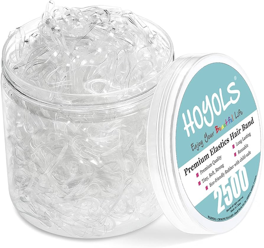 HOYOLS Clear Elastic Hair Bands, 2500 Small Rubber Bands Braids for Girls Kids Women Non-Slip Tin... | Amazon (US)