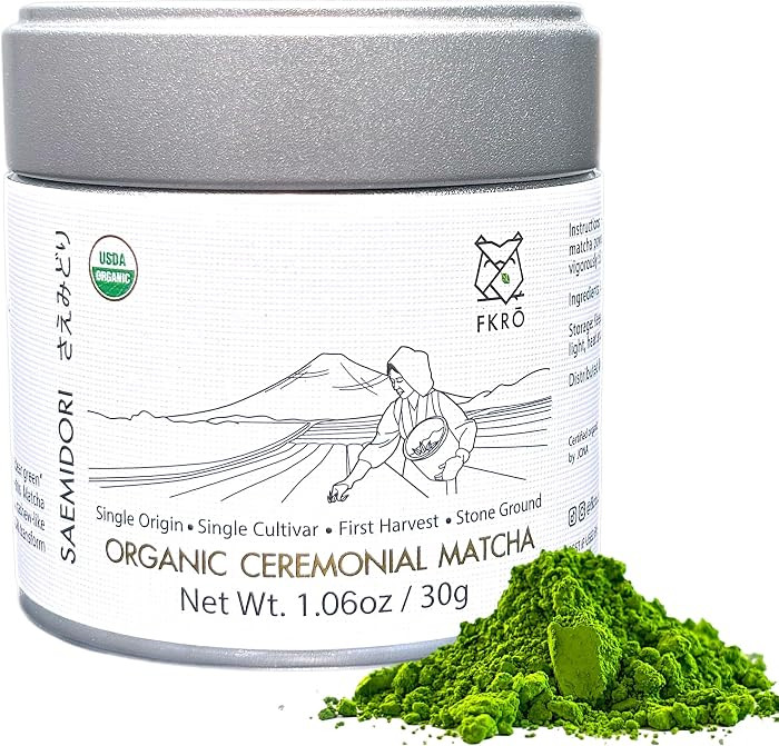 FKRO Organic Saemidori Ceremonial Grade Matcha Green Tea Powder | Single Cultivar 1st Harvest | S... | Amazon (US)