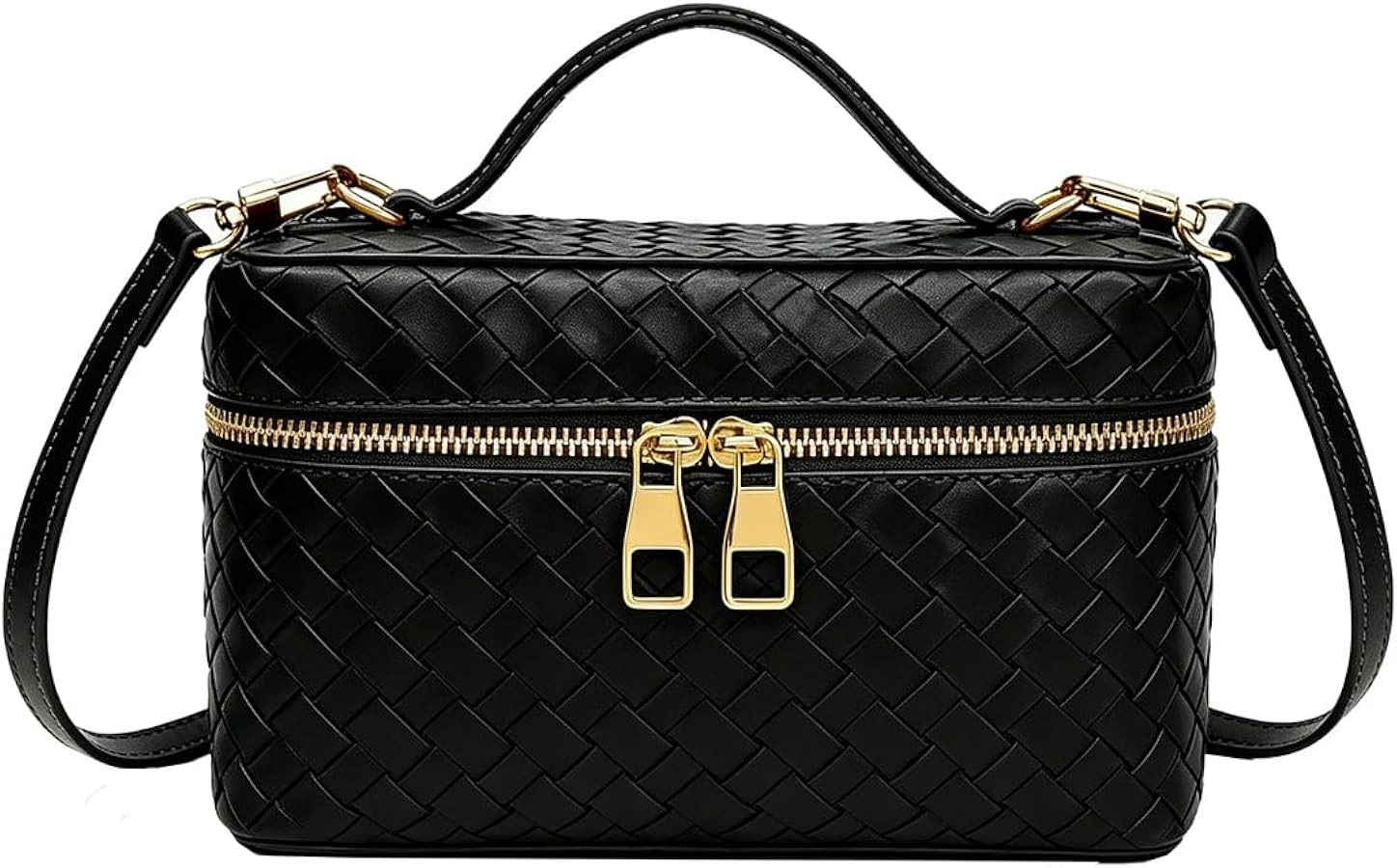 Women's Square Box Crossbody Purse Mini Woven L19 Satchel Bag Trendy PU Leather Shoulder Handbag ... | Amazon (US)