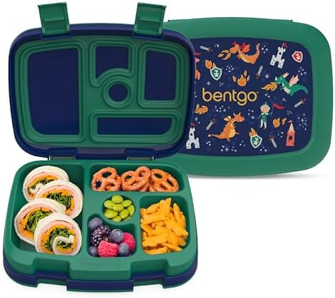 Bentgo Kids Prints Leak-Proof 5-Compartment Bento-Style Kids Lunch Box | Ideal Portion Sizes for ... | Amazon (US)