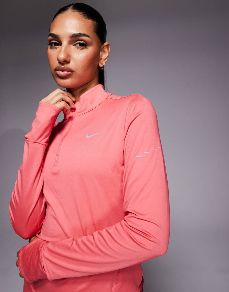 Nike Swift running quarter zip top in pink | ASOS (Global)