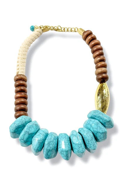 Needing You More Aqua Beaded Statement Necklace | The Willow Tree