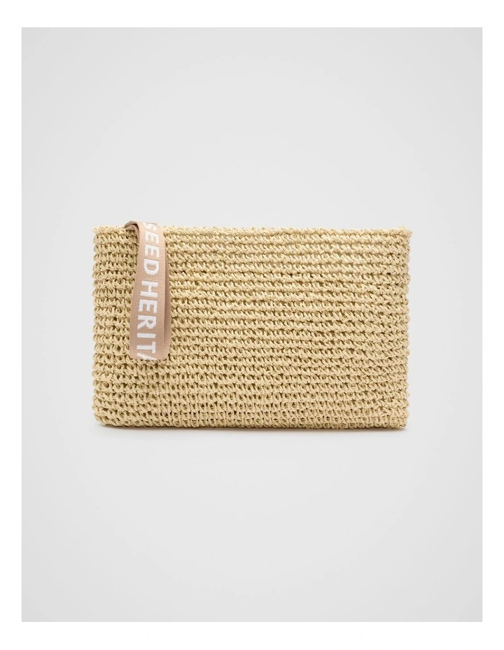 Logo Woven Pouch in Ecru | Myer