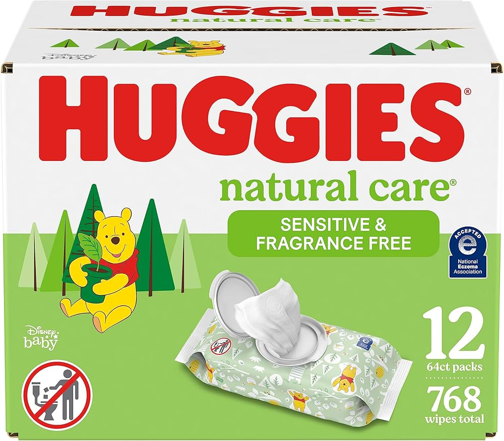 Baby Wipes, Huggies Natural Care Sensitive Baby Diaper Wipes, Unscented, Hypoallergenic, 64 Count... | Amazon (US)
