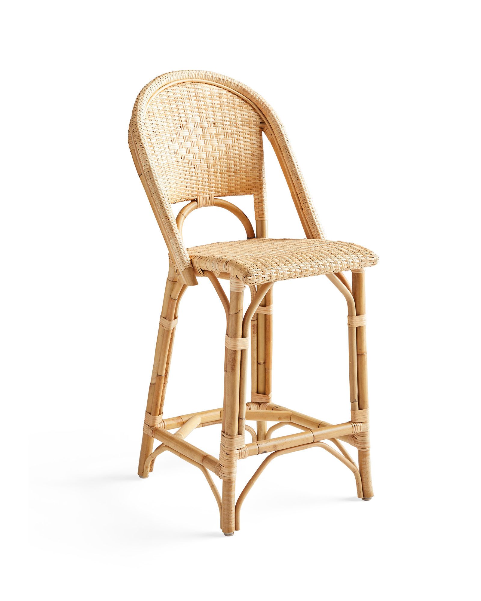 Sunwashed Riviera Rattan Counter Stool | Serena and Lily