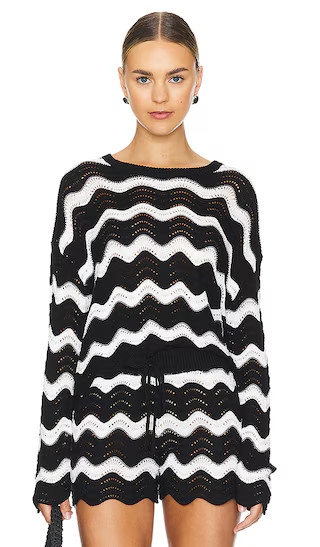 Beach Sweater in Black & White Tides | Revolve Clothing (Global)