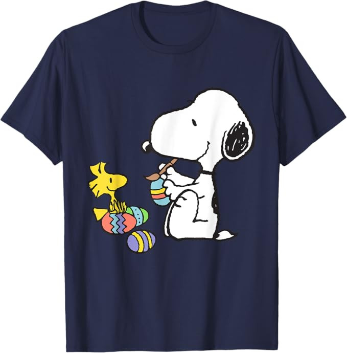 Peanuts - Snoopy Woodstock Easter Egg Painting T-Shirt | Amazon (US)