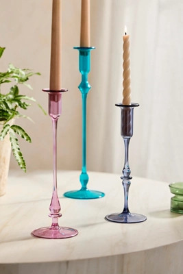 Egyptian Glass Spindle Taper Holder | Anthropologie (US)