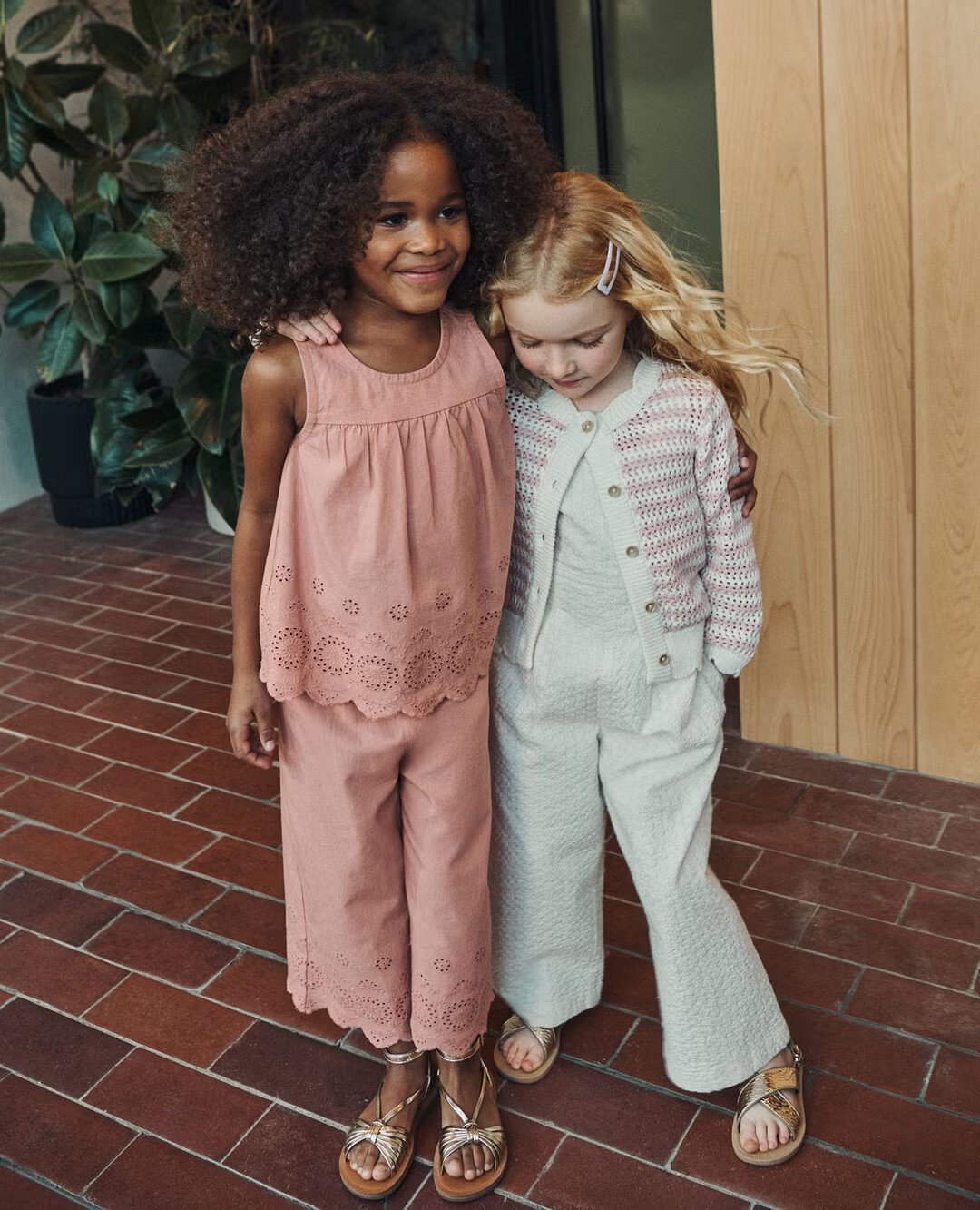 Linen Eyelet Wide Leg Pants | Hanna Andersson