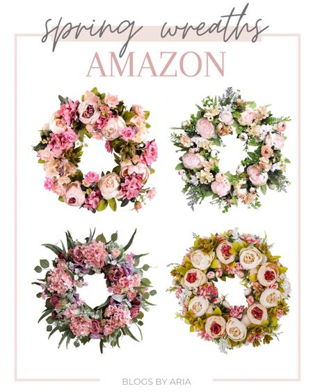 Obsessed with these gorgeous spring wreaths love the florals I want them all! Rose wreath / peony wreath / floral wreath / spring home decor 

#LTKhome #LTKSeasonal #LTKFind