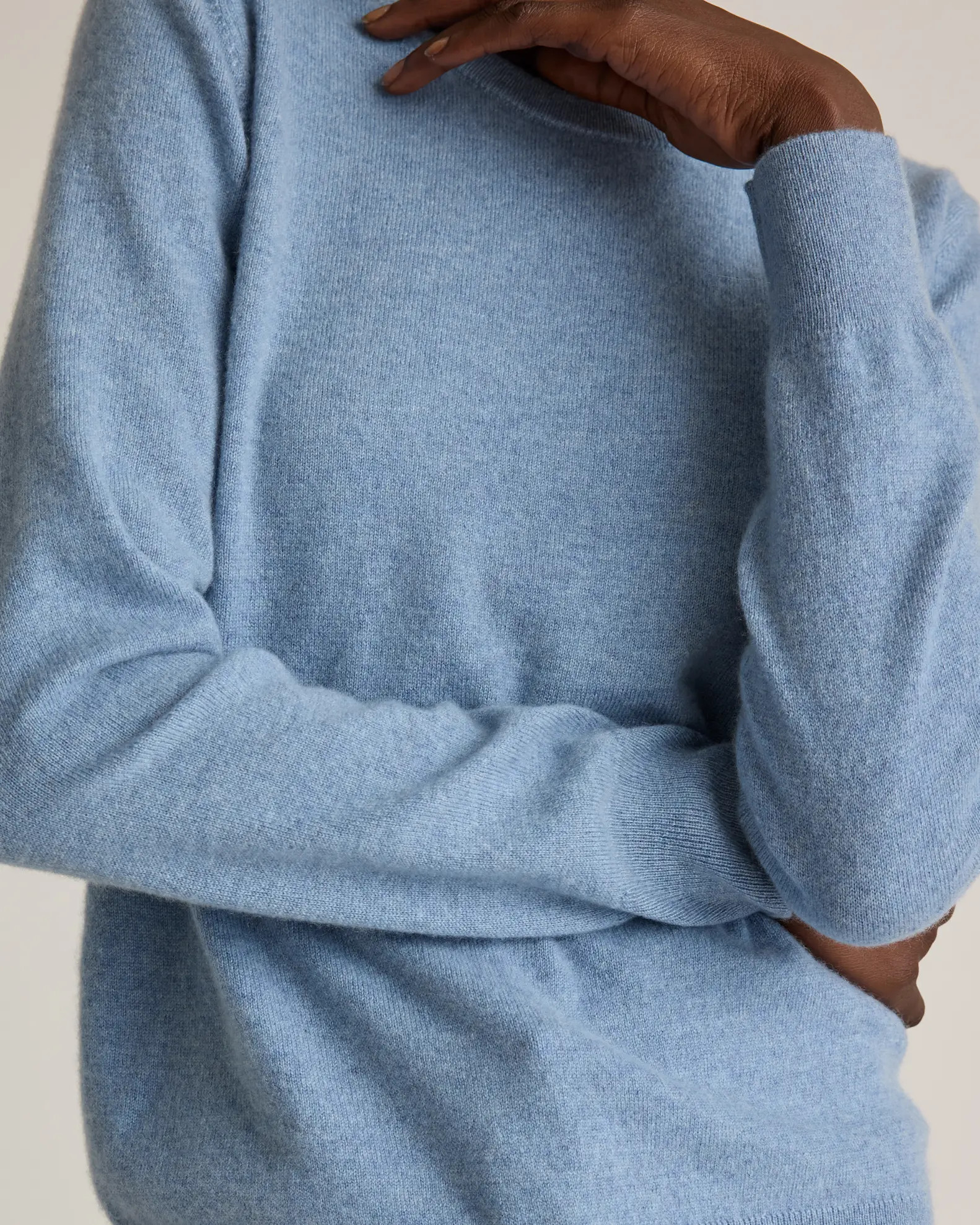 Mongolian Cashmere Crewneck Sweater in Faded Denim | Quince