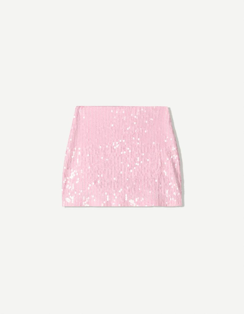 Sequinned mini skirt - Skirts - Women | Bershka GB