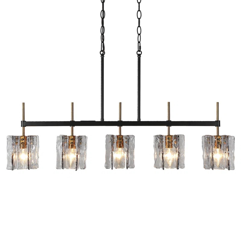 Quitman 5 - Light Gold/Black Kitchen Island Linear Pendant | Wayfair North America
