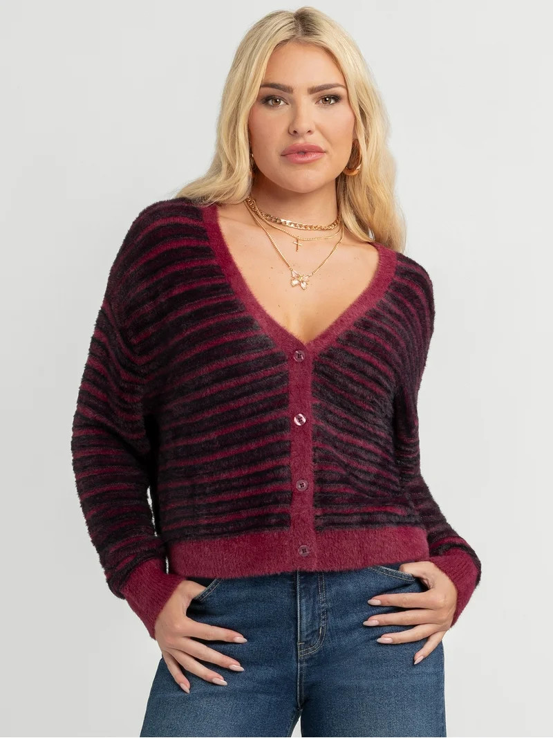 Jessica Simpson Women's Dionne Eyelash Cardigan Sweater, Midweight, Sizes XS-XL - Walmart.com | Walmart (US)