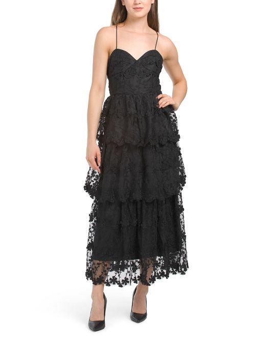 Lace Layered Midi Dress | TJ Maxx