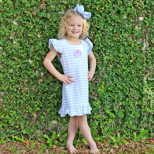 Light Blue Stripe Milly Dress | Classic Whimsy
