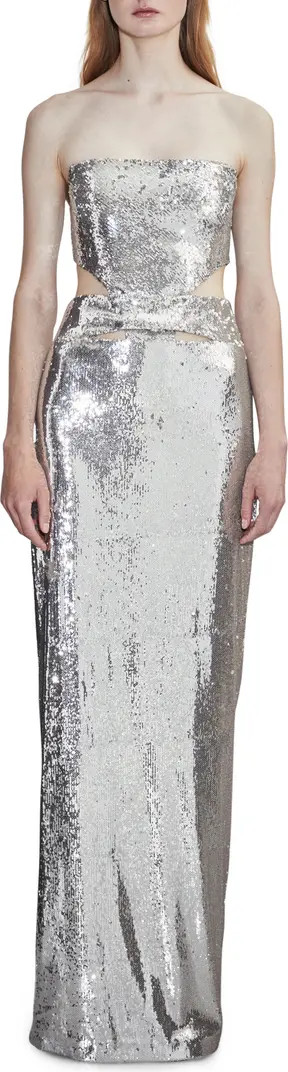 Ava Sequin Strapless Cutout Gown | Nordstrom