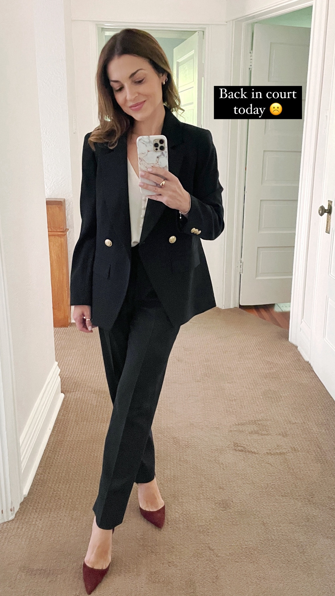 Devon blazer 0P, Kate pants 00P, shoes 35.5