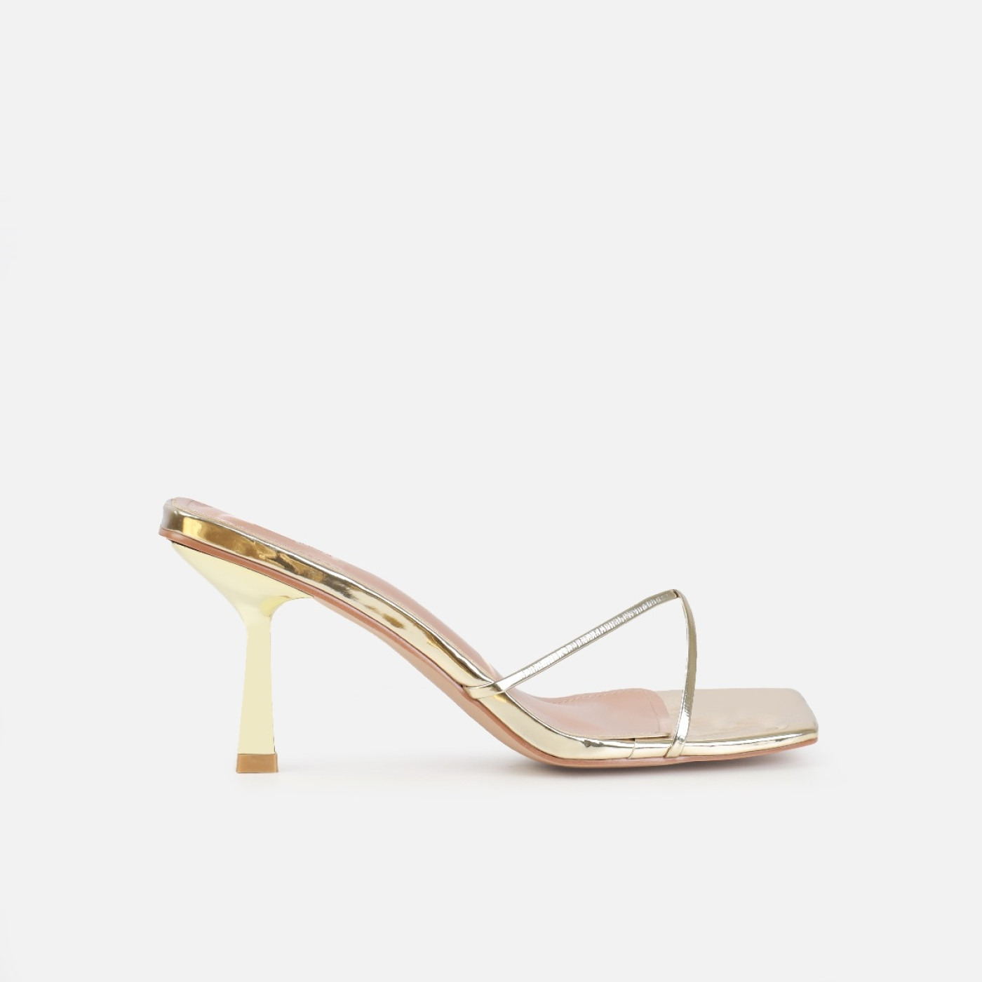 Dionne Crowe Corsage Gold Mid Heel Mules | Simmi Shoes
