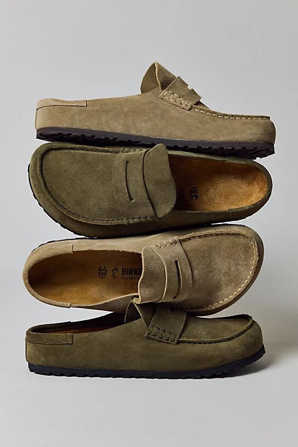 Birkenstock Men's Naples Wrapped Suede Loafer in Taupe, Men's at Urban Outfitters | Urban Outfitters (US and RoW)