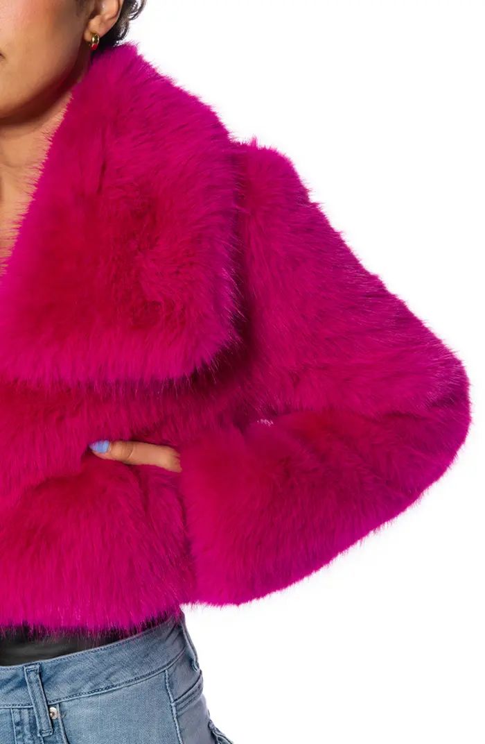AZALEA WANG Crop Faux Fur Jacket | Nordstrom | Nordstrom