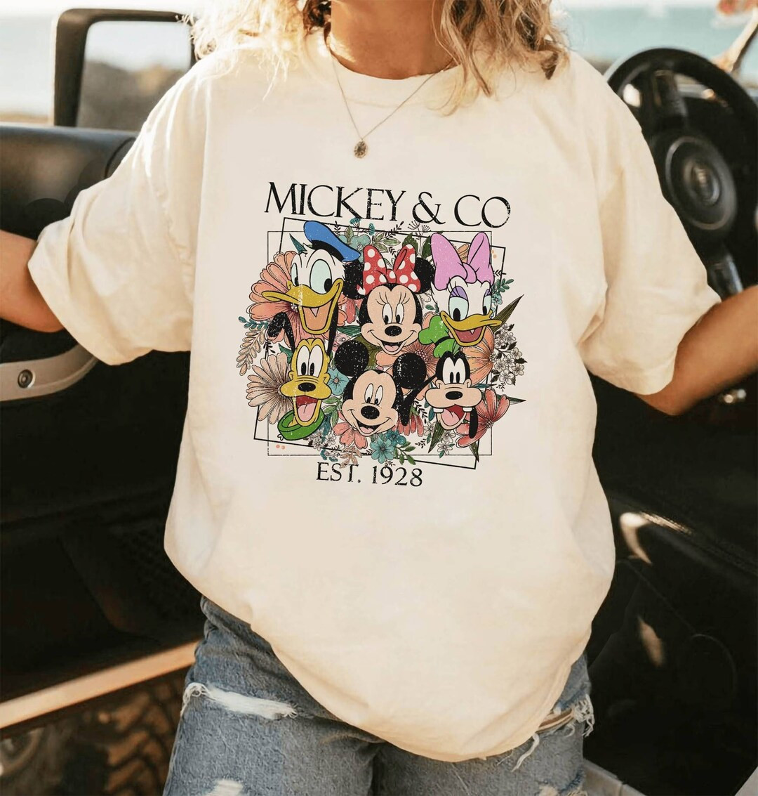 Vintage Floral Mickey & Co Est 1928 Shirt Mickey and Friends - Etsy | Etsy (US)