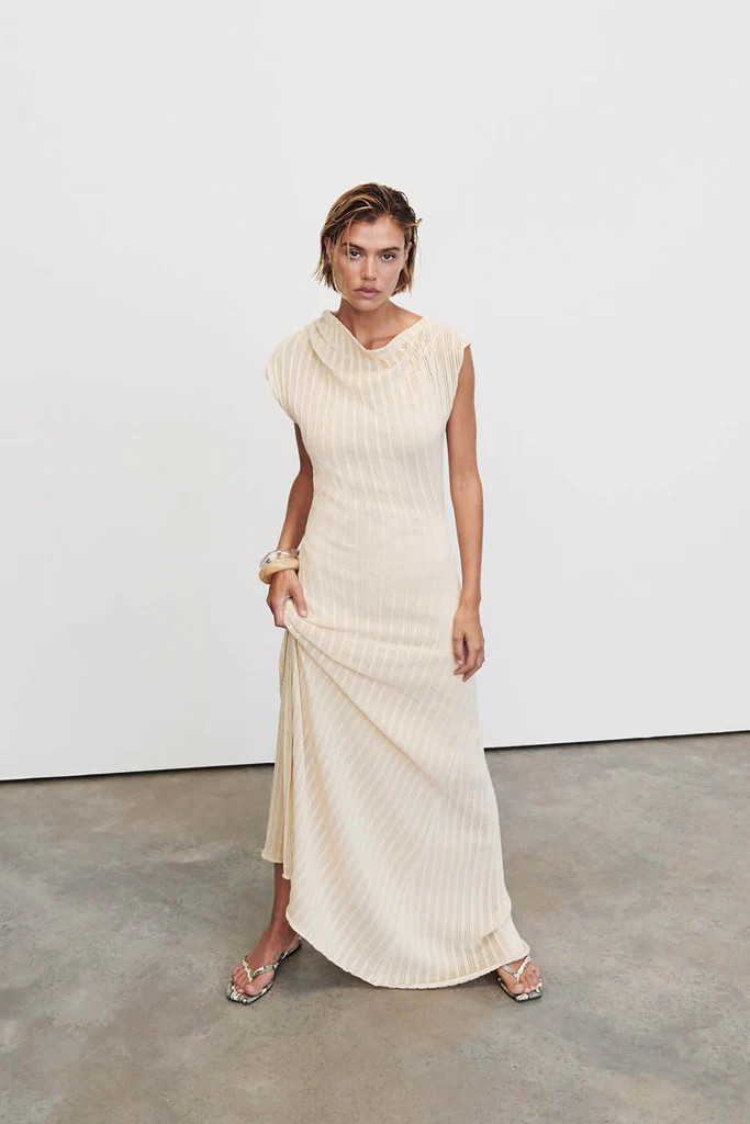 BOWIE NATURAL KNIT MAXI DRESS | DISSH