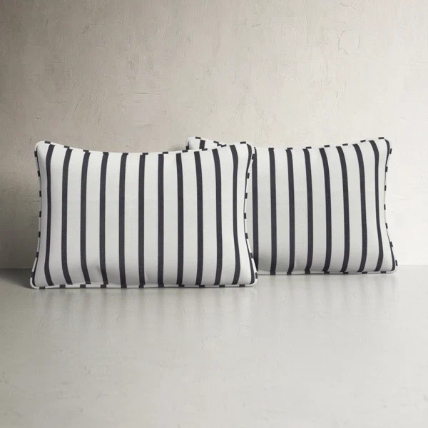 Lorena Striped Sunbrella® Indoor/Outdoor Throw Pillow (Set of 2) | Wayfair North America