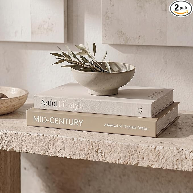 Aesthetic Decorative Books - Set of 2 Stylish Boxes Enhance Your Coffee Table, Bookshelf or Mante... | Amazon (US)