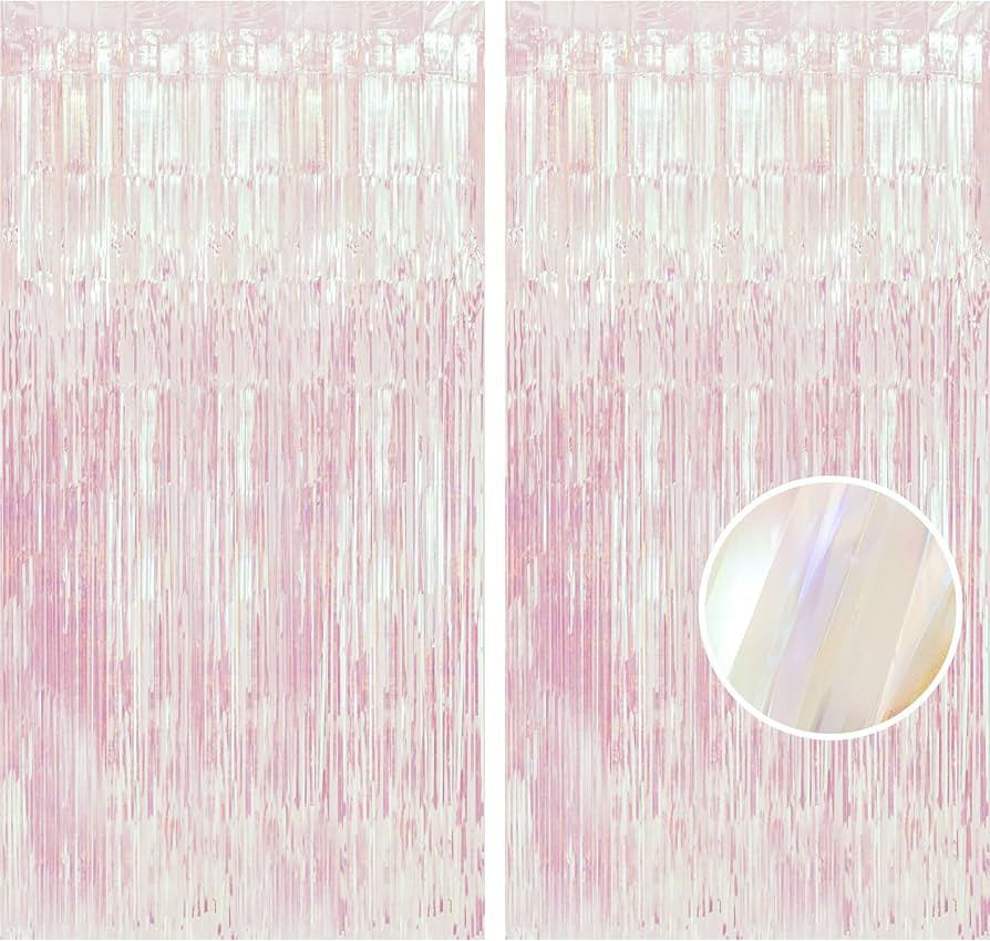 Iridescent Party Decorations Foil Fringe curtains - 2 Pcs 3.2 x 6.5 ft BRAVESHINE Metallic Tinsel... | Amazon (CA)