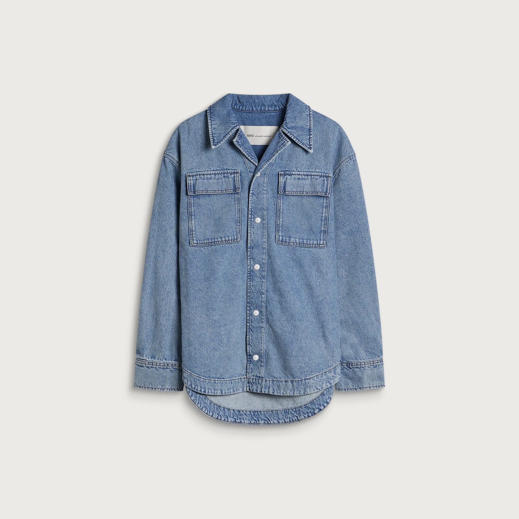 AMI Paris Men's  Indigo Denim Overshirt in Blue, Size X-Small | END. Clothing | END. Clothing