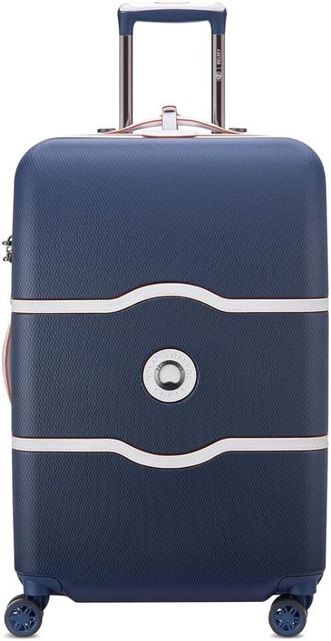 DELSEY Paris Chatelet Hardside Luggage with Spinner Wheels (Navy, Checked-Medium 24 Inch) | Amazon (US)