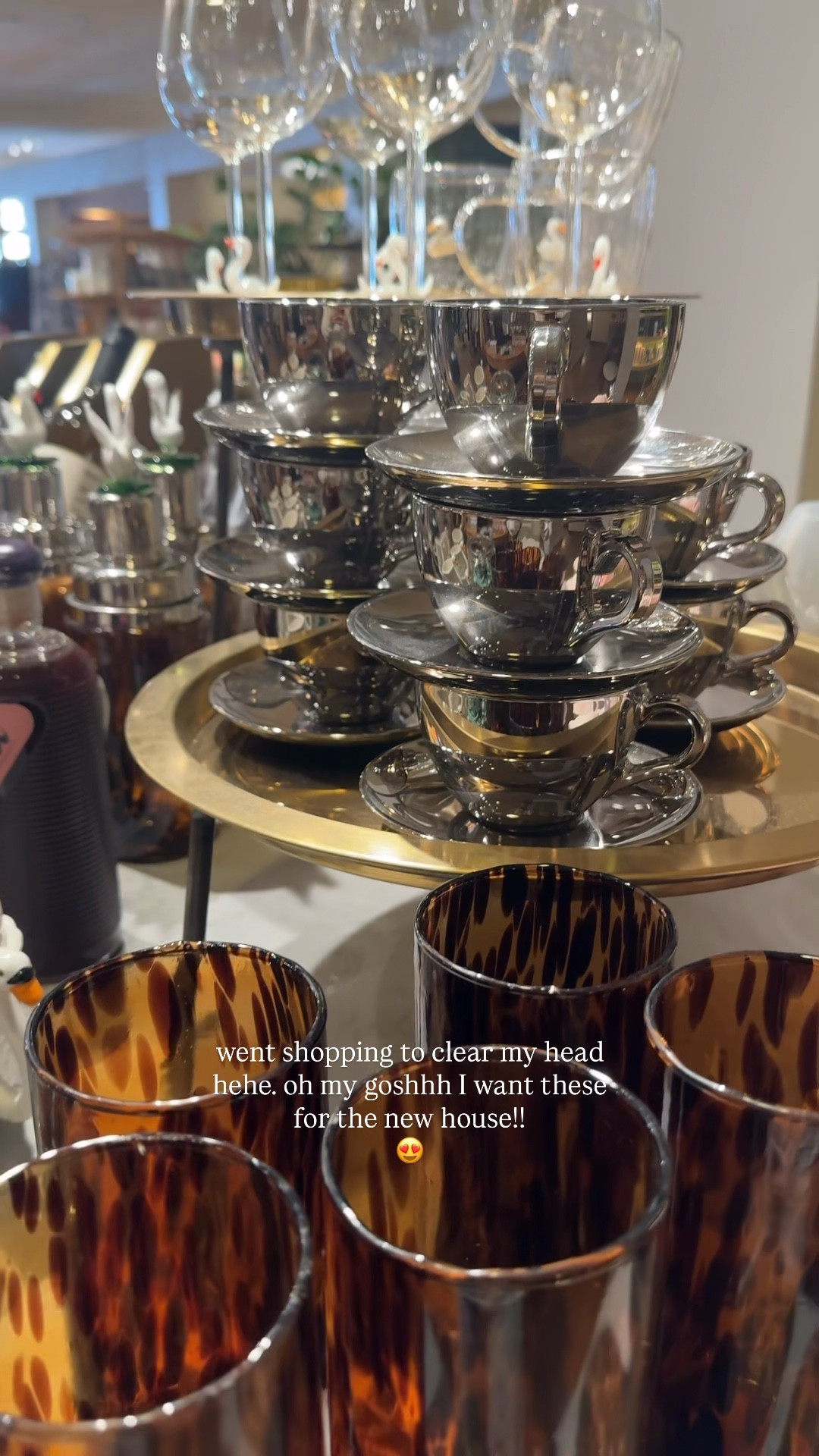 Silver chrome espresso cup and tortoise cups!! LOVE these for the new house 

#LTKHome