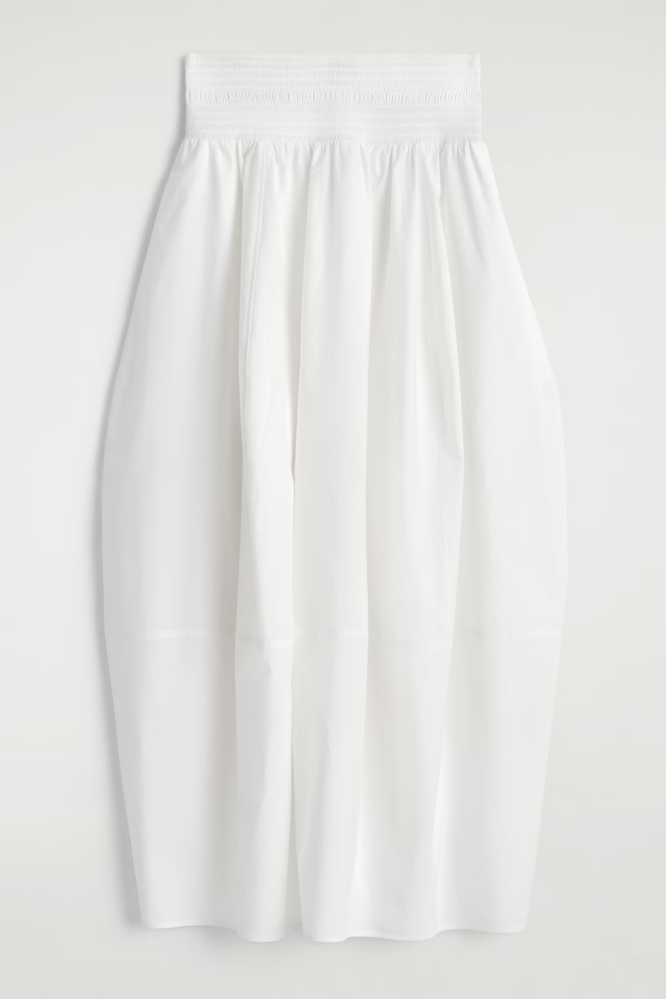 SMOCKED PANELED MIDI SKIRT - WHITE | COS US | COS (US)