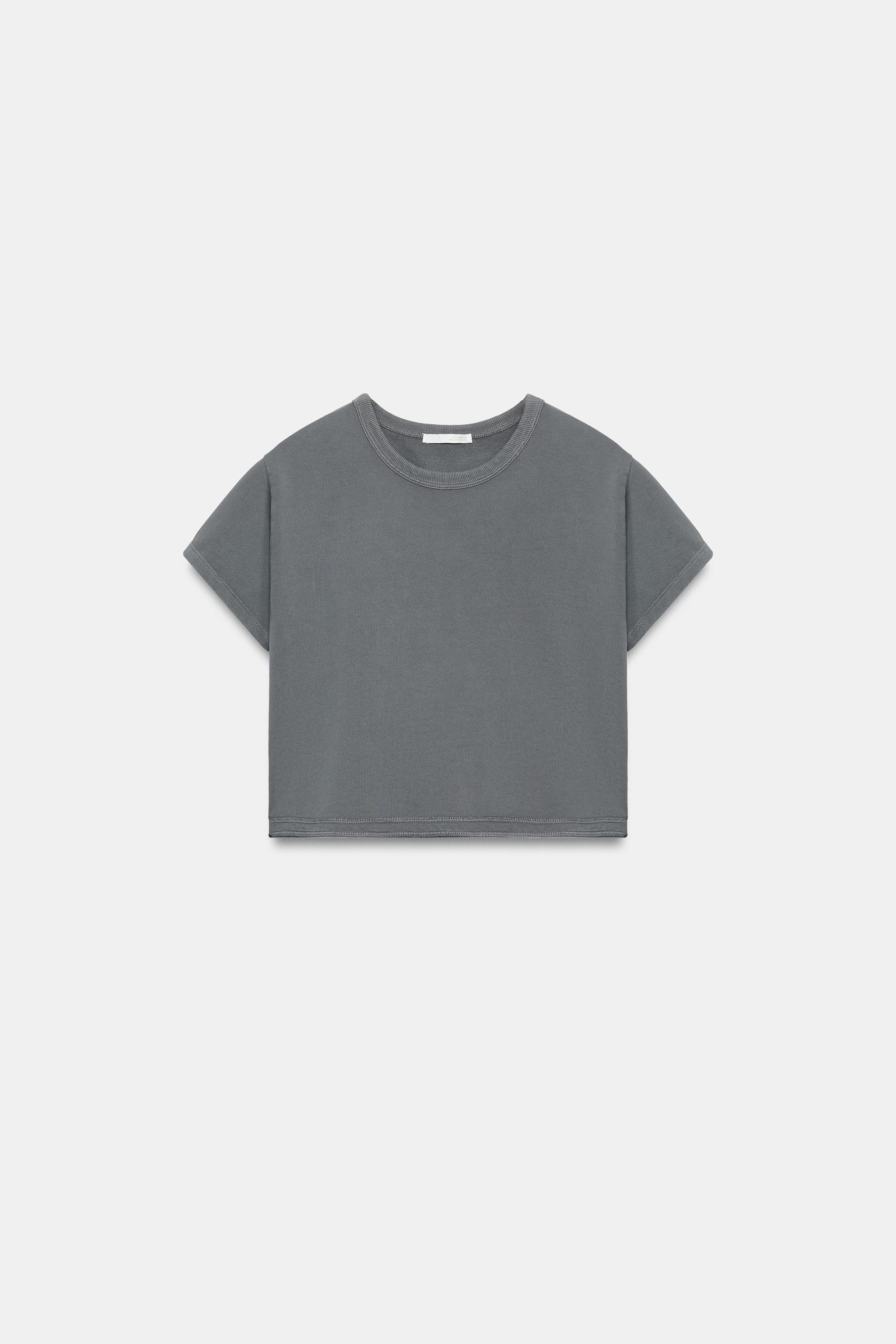 CROPPED FADED-EFFECT T-SHIRT | Zara UK