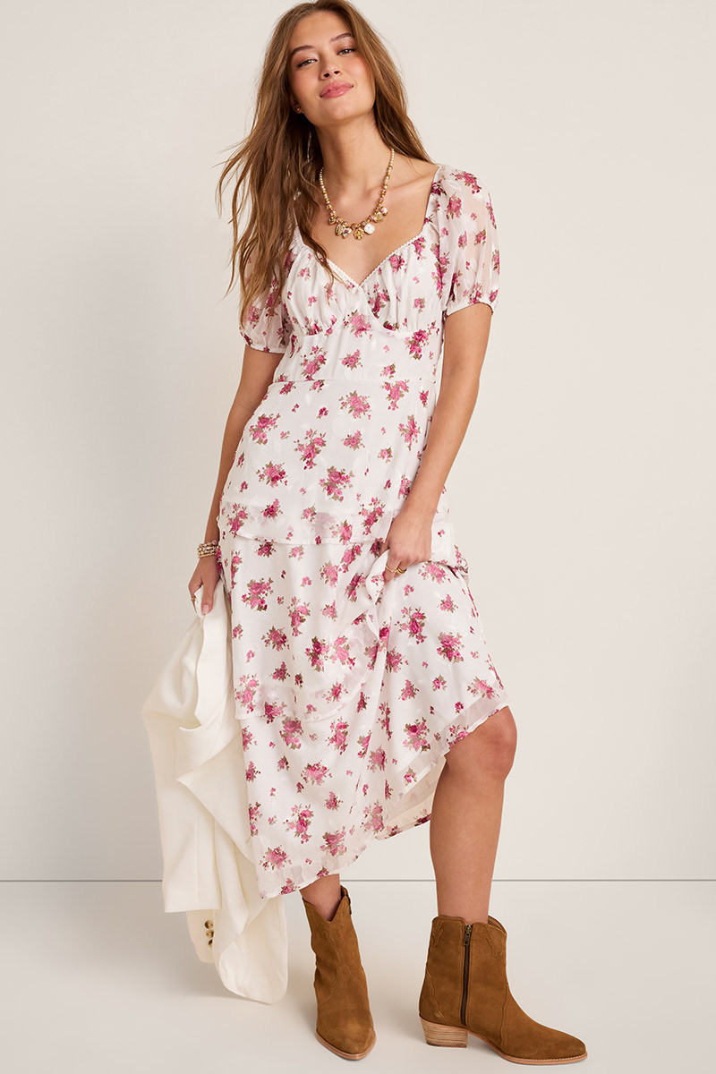 Hannah Floral Tiered Maxi Dress | Francesca's