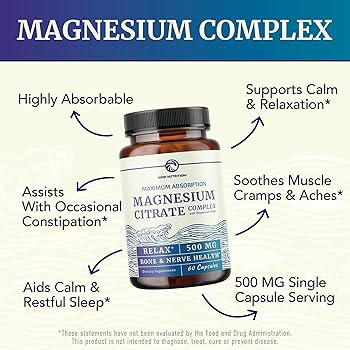Magnesium Citrate Complex 500 MG for Calm & Relaxation | High Absorption Magnesium Supplement | C... | Amazon (US)