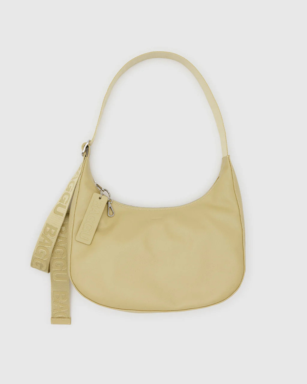 Medium Recycled Leather Crescent Bag - Straw | ban.do