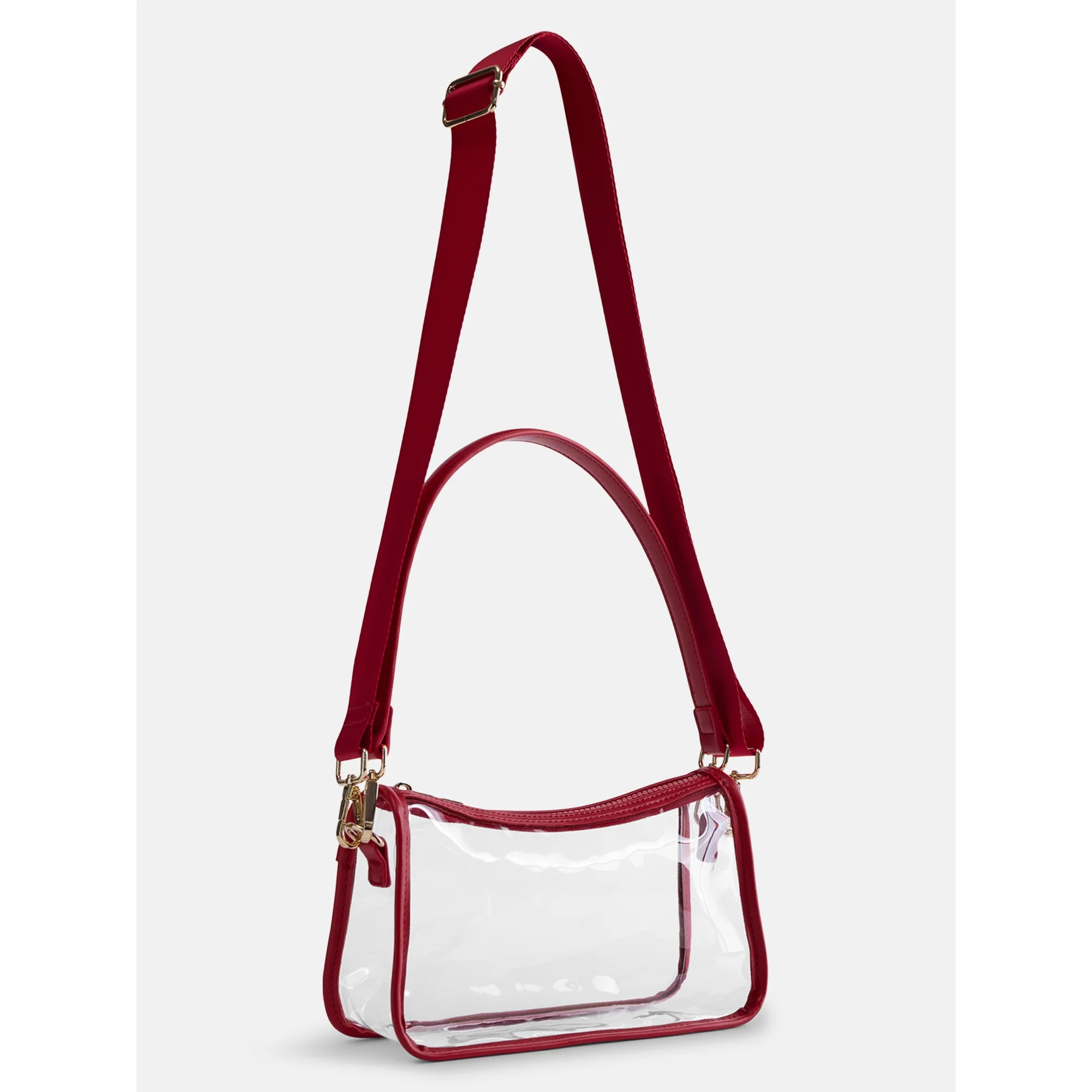 No Boundaries Women's Game Day Clear Mini Shoulder Bag, Red | Walmart (US)