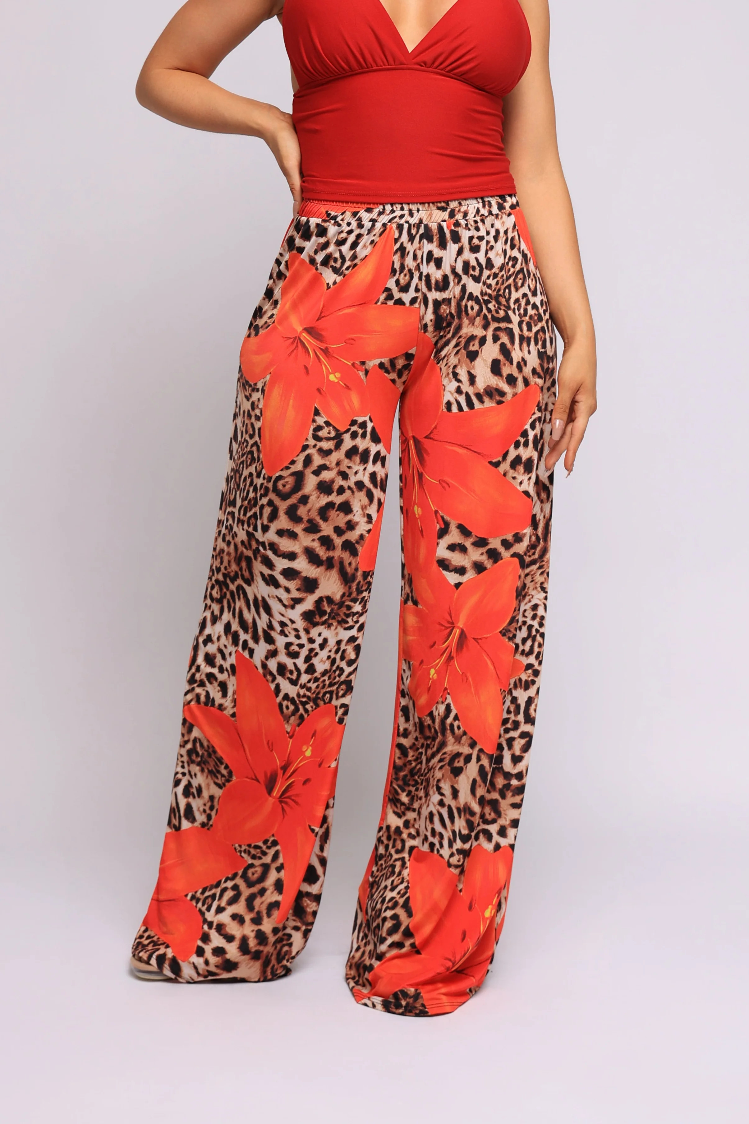 Printed wide leg pants. | Bogomore